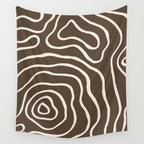 Topographic Map / Brown & Nude Wall Tapestry Gallery Image 4