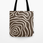 Topographic Map / Brown & Nude Tote Bag Gallery Image 1