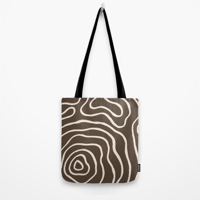 Topographic Map / Brown & Nude Tote Bag Gallery Image 2