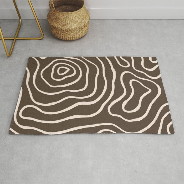 Topographic Map / Brown & Nude Rug Gallery Image 1