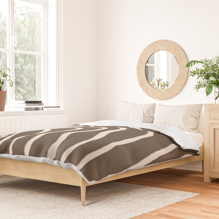 Topographic Map / Brown & Nude Duvet Cover Gallery Image 2