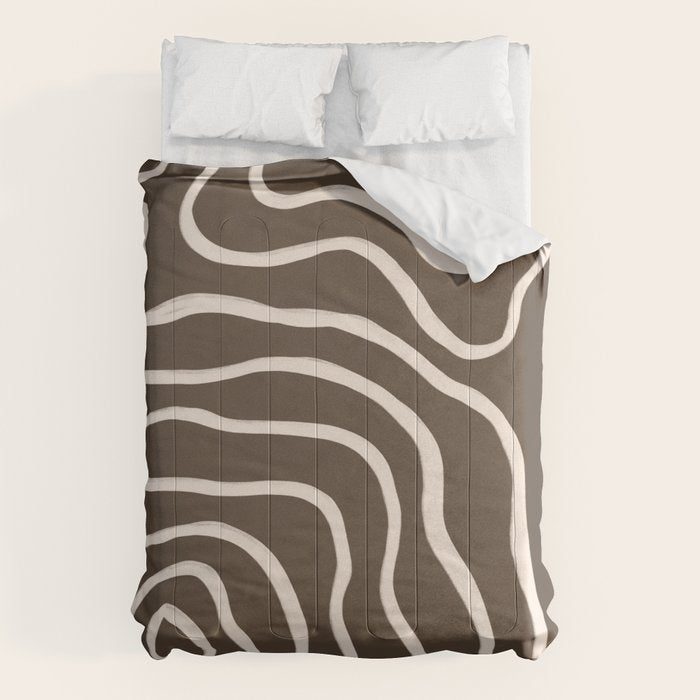 Topographic Map / Brown & Nude Comforter Gallery Image 6