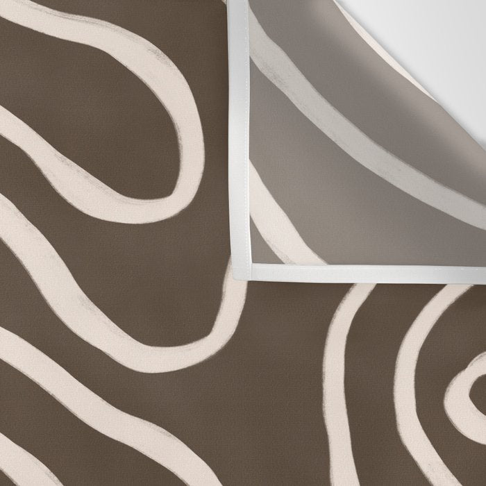 Topographic Map / Brown & Nude Wall Tapestry Gallery Image 3