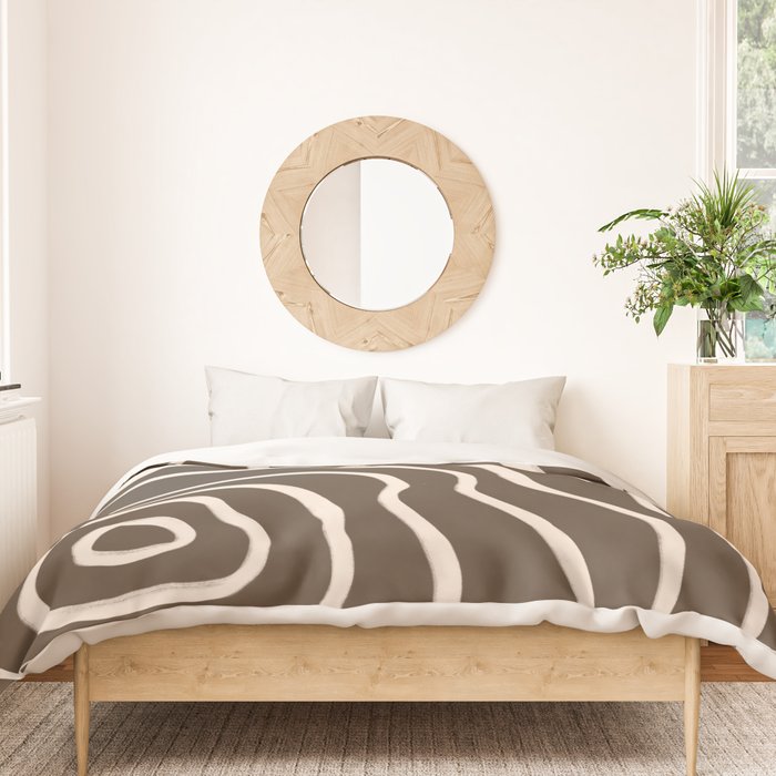 Topographic Map / Brown & Nude Duvet Cover Gallery Image 3