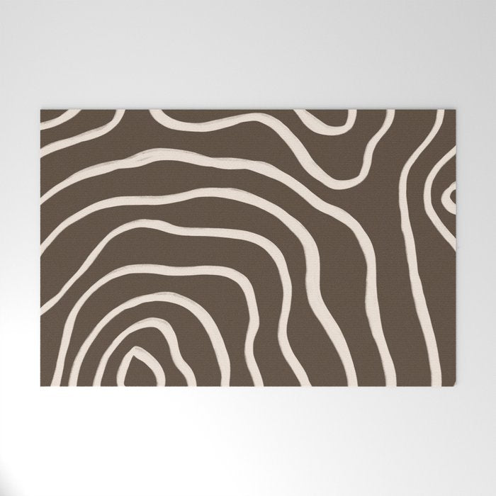 Topographic Map / Brown & Nude Welcome Mat Gallery Image 1