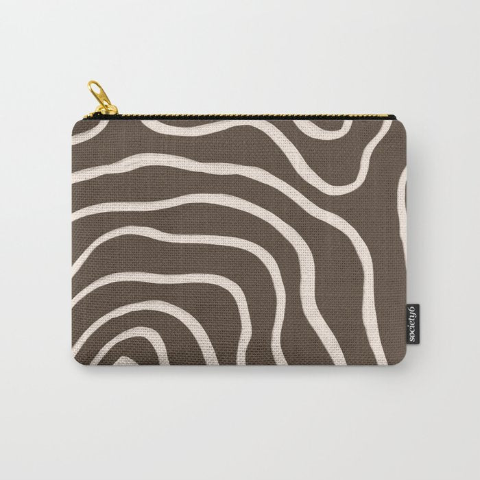 Topographic Map / Brown & Nude Carry All Pouch Gallery Image 1
