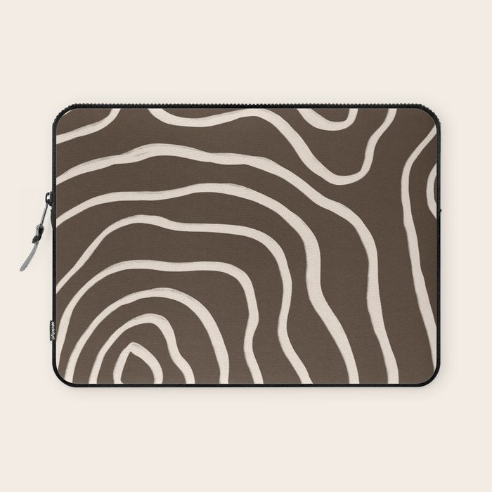 Topographic Map / Brown & Nude Laptop Sleeve Gallery Image 1