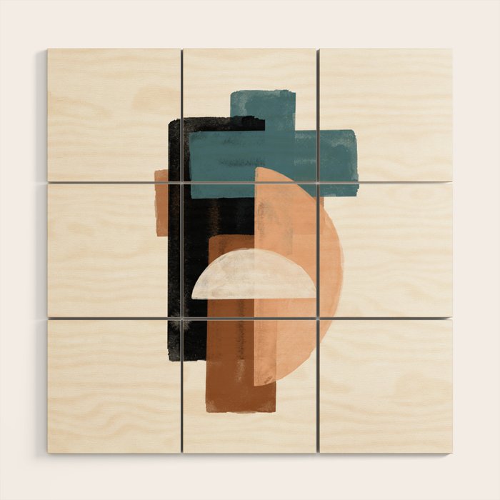 Geometric Composition Wood Wall Art Gallery Image 1