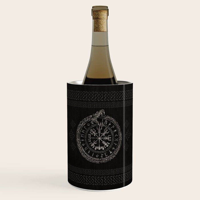 Vegvisir with Ouroboros and runes Wine Chiller Gallery Image 1