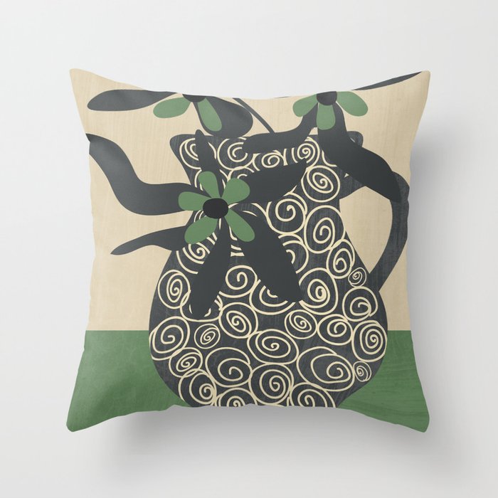 Modern Bloom 4 Throw Pillow Gallery Image 1