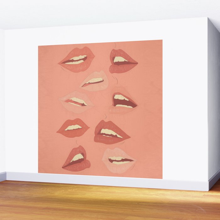 Playful Lips 2 Wall Mural Gallery Image 2