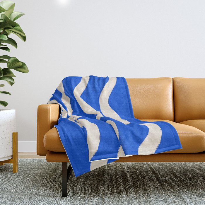 Sapphire Blue Ocean Waves Throw Blanket Gallery Image 1