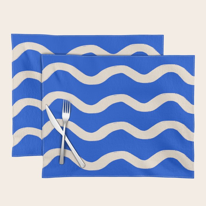 Sapphire Blue Ocean Waves Placemat Gallery Image 1