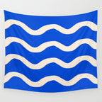 Sapphire Blue Ocean Waves Wall Tapestry Gallery Image 4