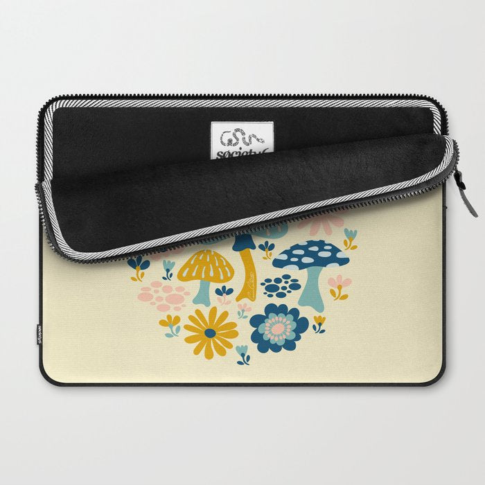 Magical Woodland Floral With Mushrooms Laptop Sleeve Gallery Image 2