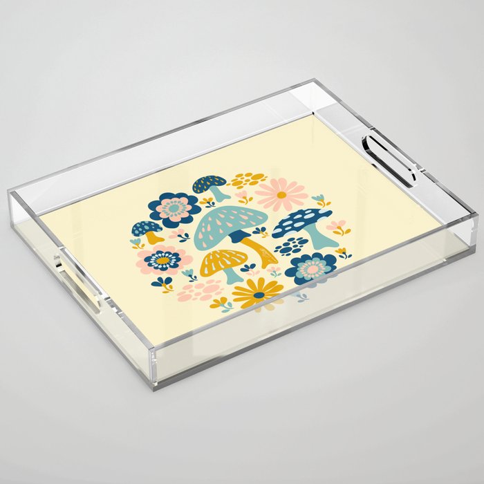 Magical Woodland Floral With Mushrooms Acrylic Tray Gallery Image 1