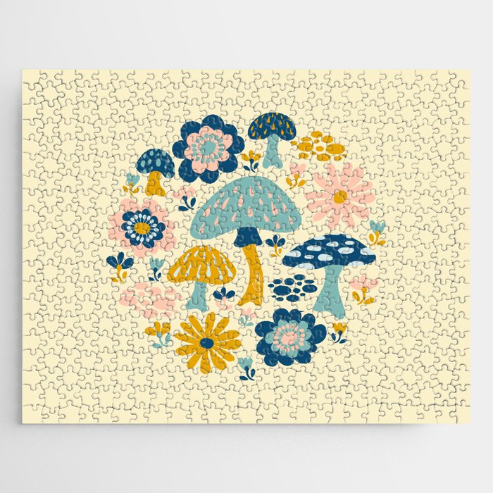 Magical Woodland Floral With Mushrooms Jigsaw Puzzle Gallery Image 1