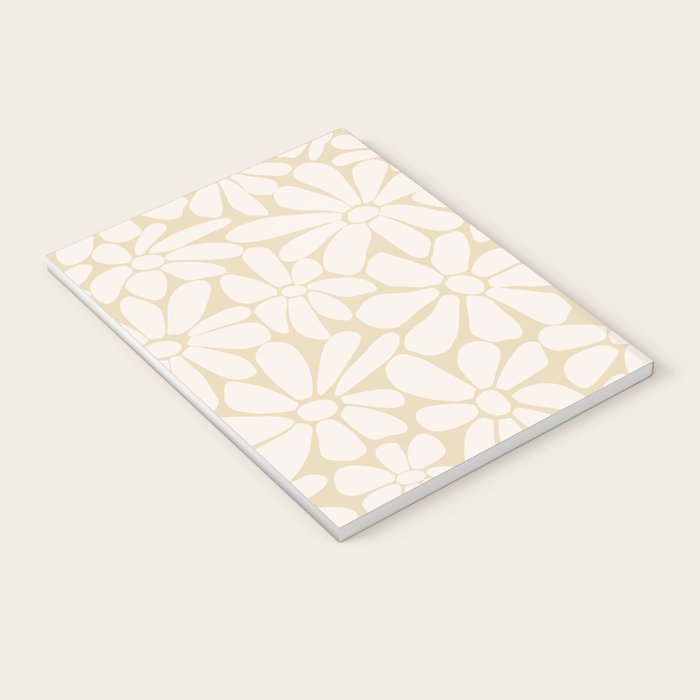 Retro Floral Neutral - Off-White and Beige Notebook Gallery Image 3