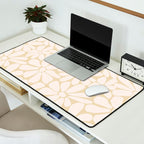Retro Floral Neutral - Off-White and Beige Desk Mat Gallery Image 2