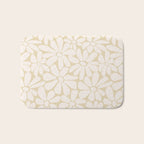 Retro Floral Neutral - Off-White and Beige Bath Mat Gallery Image 1