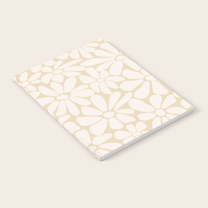 Retro Floral Neutral - Off-White and Beige Notebook Gallery Image 2