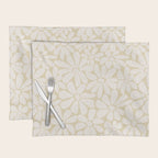 Retro Floral Neutral - Off-White and Beige Placemat Gallery Image 1
