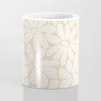 Retro Floral Neutral - Off-White and Beige Coffee Mug Gallery Image 4
