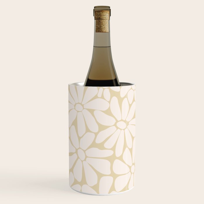 Retro Floral Neutral - Off-White and Beige Wine Chiller Gallery Image 1
