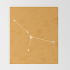 Cancer Zodiac Star Constellation Line Art Peach Orange Throw Blanket Gallery Image 2