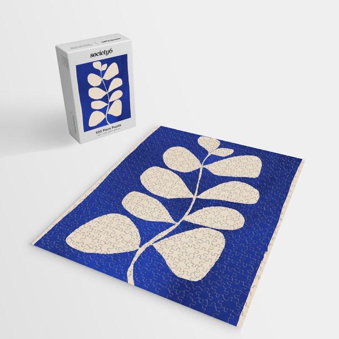 Abstract Minimal -Plant 3-2  Cobalt Blue Jigsaw Puzzle Gallery Image 2