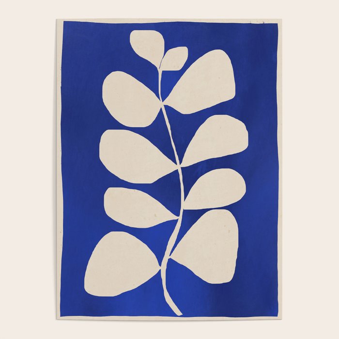 Abstract Minimal -Plant 3-2  Cobalt Blue Poster Gallery Image 4