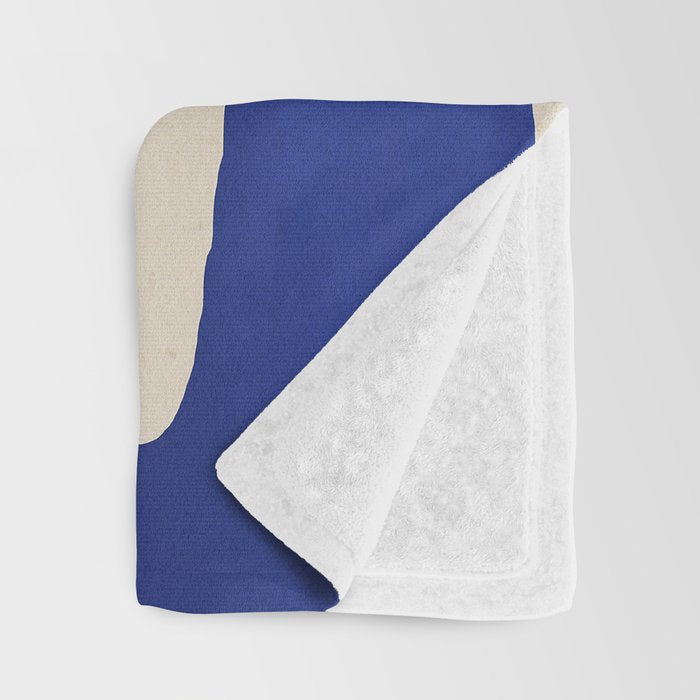Abstract Minimal -Plant 3-2  Cobalt Blue Throw Blanket Gallery Image 3