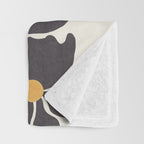 Abstract Black Florals Throw Blanket Gallery Image 3