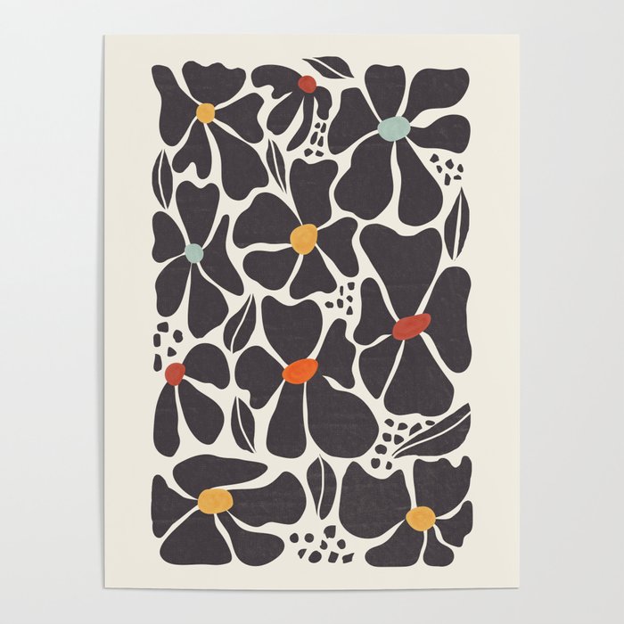 Abstract Black Florals Poster Gallery Image 4