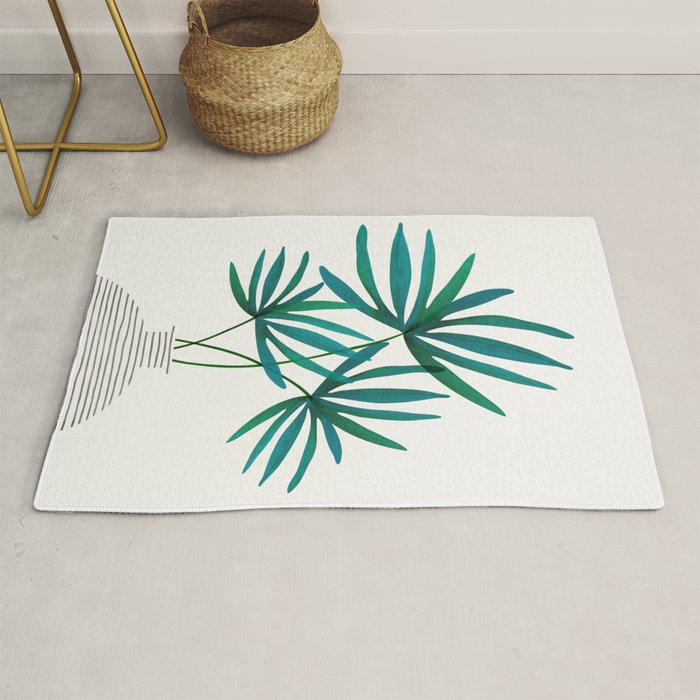 Fan Palm Bouquet Still Life Rug Gallery Image 1