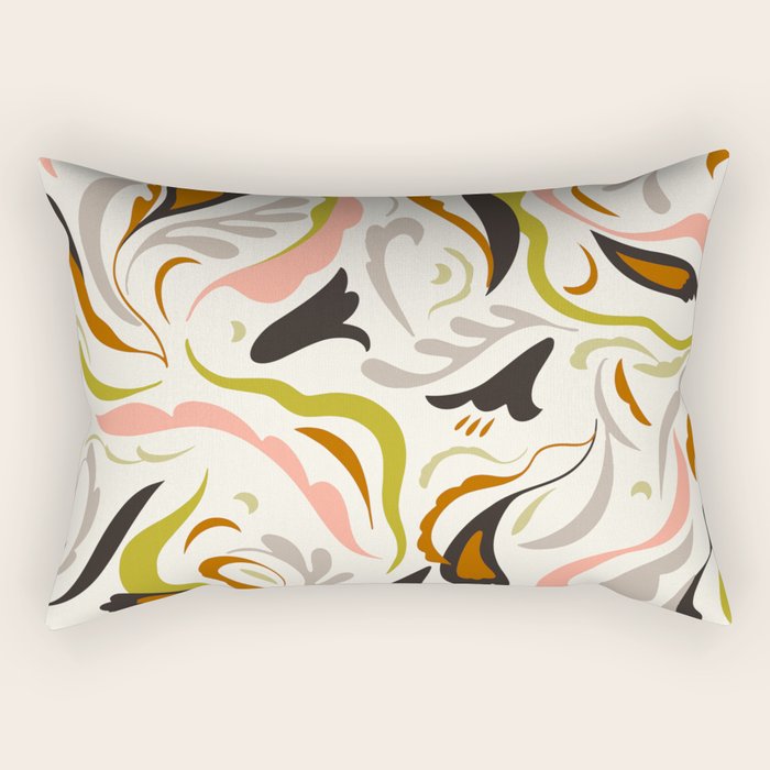 abstract decorative floral bright pattern Rectangular Pillow Gallery Image 1