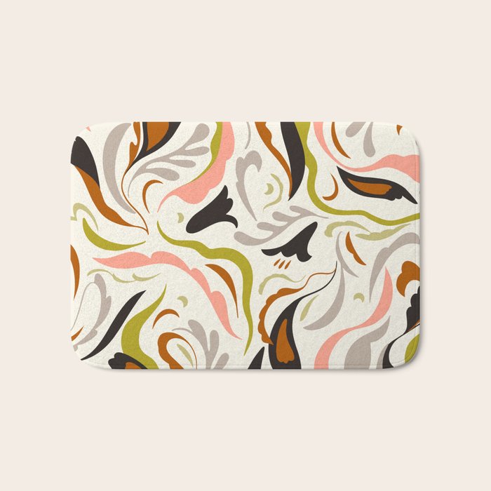 abstract decorative floral bright pattern Bath Mat Gallery Image 1