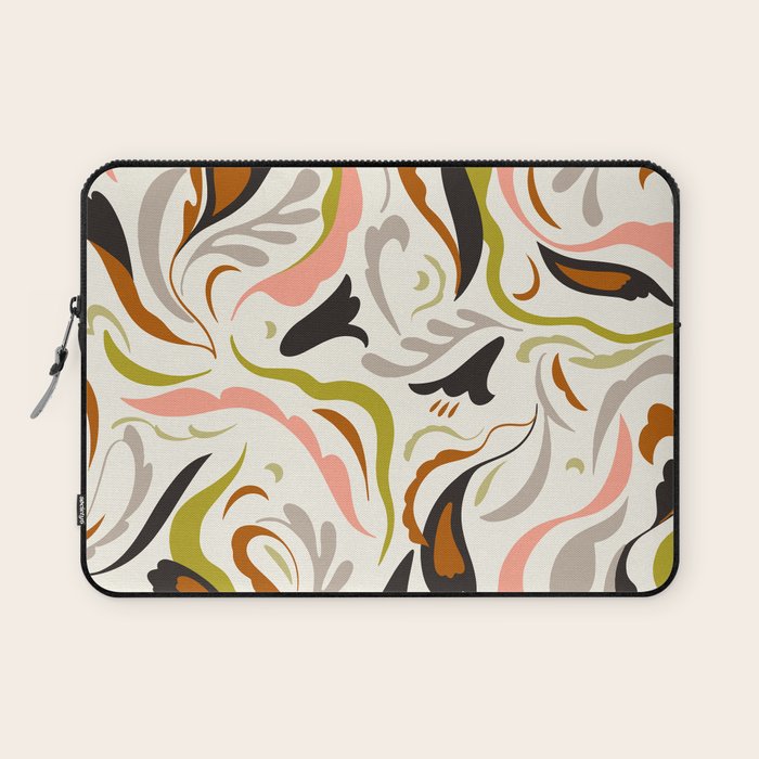 abstract decorative floral bright pattern Laptop Sleeve Gallery Image 1