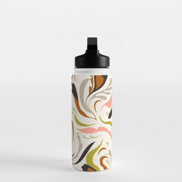 abstract decorative floral bright pattern Water Bottle Gallery Image 3
