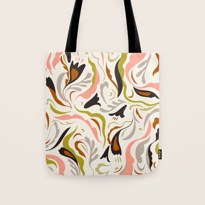 abstract decorative floral bright pattern Tote Bag Gallery Image 1