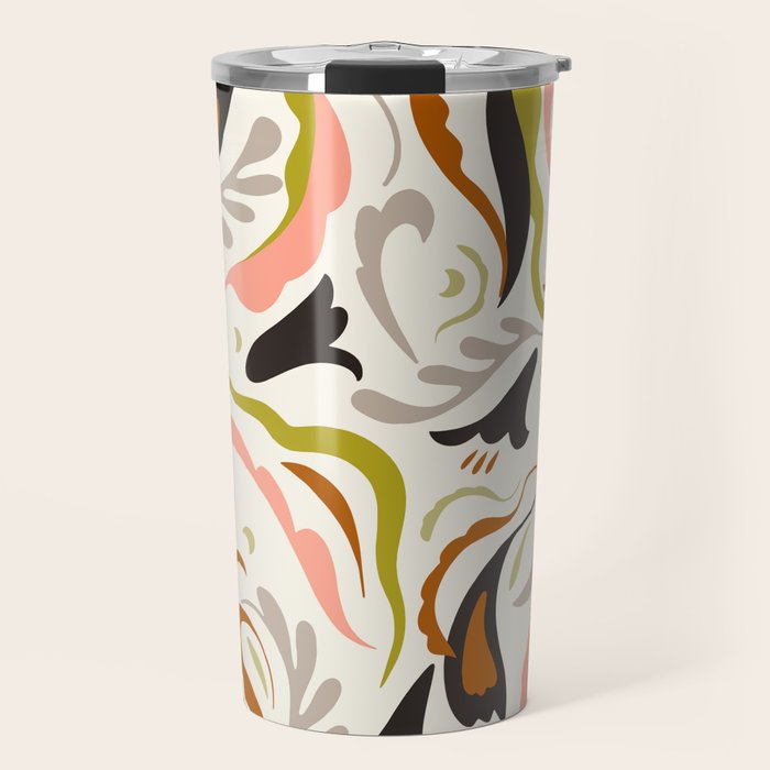abstract decorative floral bright pattern Travel Mug Gallery Image 1