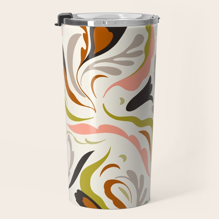 abstract decorative floral bright pattern Travel Mug Gallery Image 3