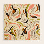 abstract decorative floral bright pattern Wood Wall Art Gallery Image 1