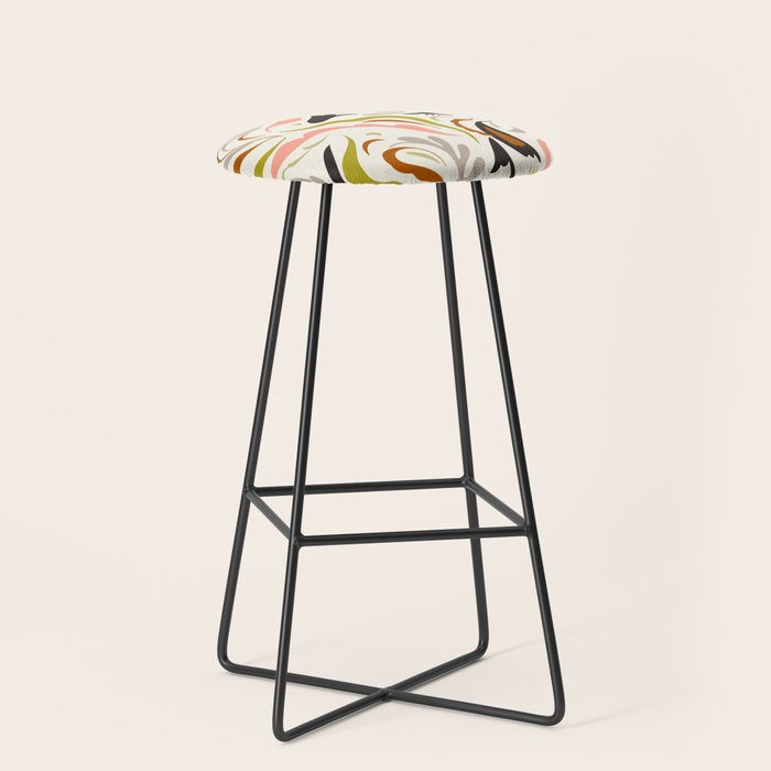abstract decorative floral bright pattern Stool Gallery Image 1