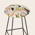 abstract decorative floral bright pattern Stool Gallery Image 2