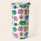 Funny retro cartoon character mascot pattern Travel Mug Gallery Image 2