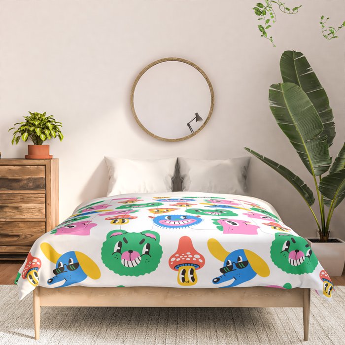Funny retro cartoon character mascot pattern Comforter Gallery Image 3