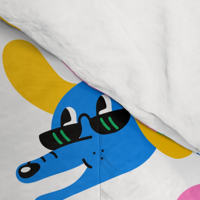 Funny retro cartoon character mascot pattern Comforter Gallery Image 4