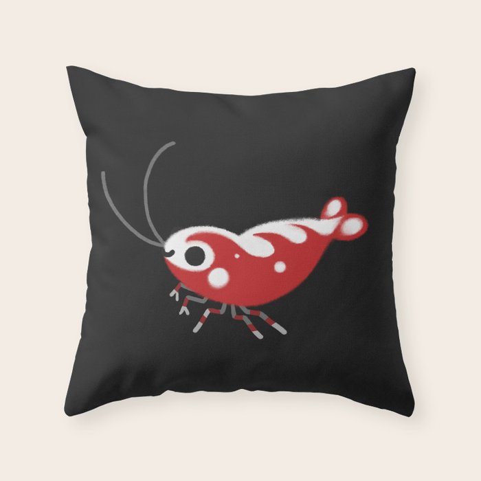 Red and blue shrimp Throw Pillow Gallery Image 6