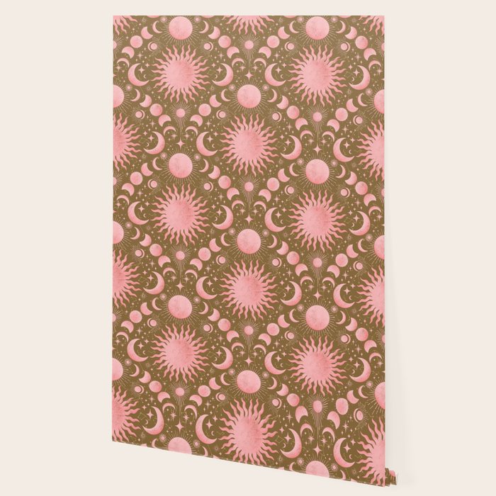 Dusty Pink Boho Celestial Wallpaper Gallery Image 2